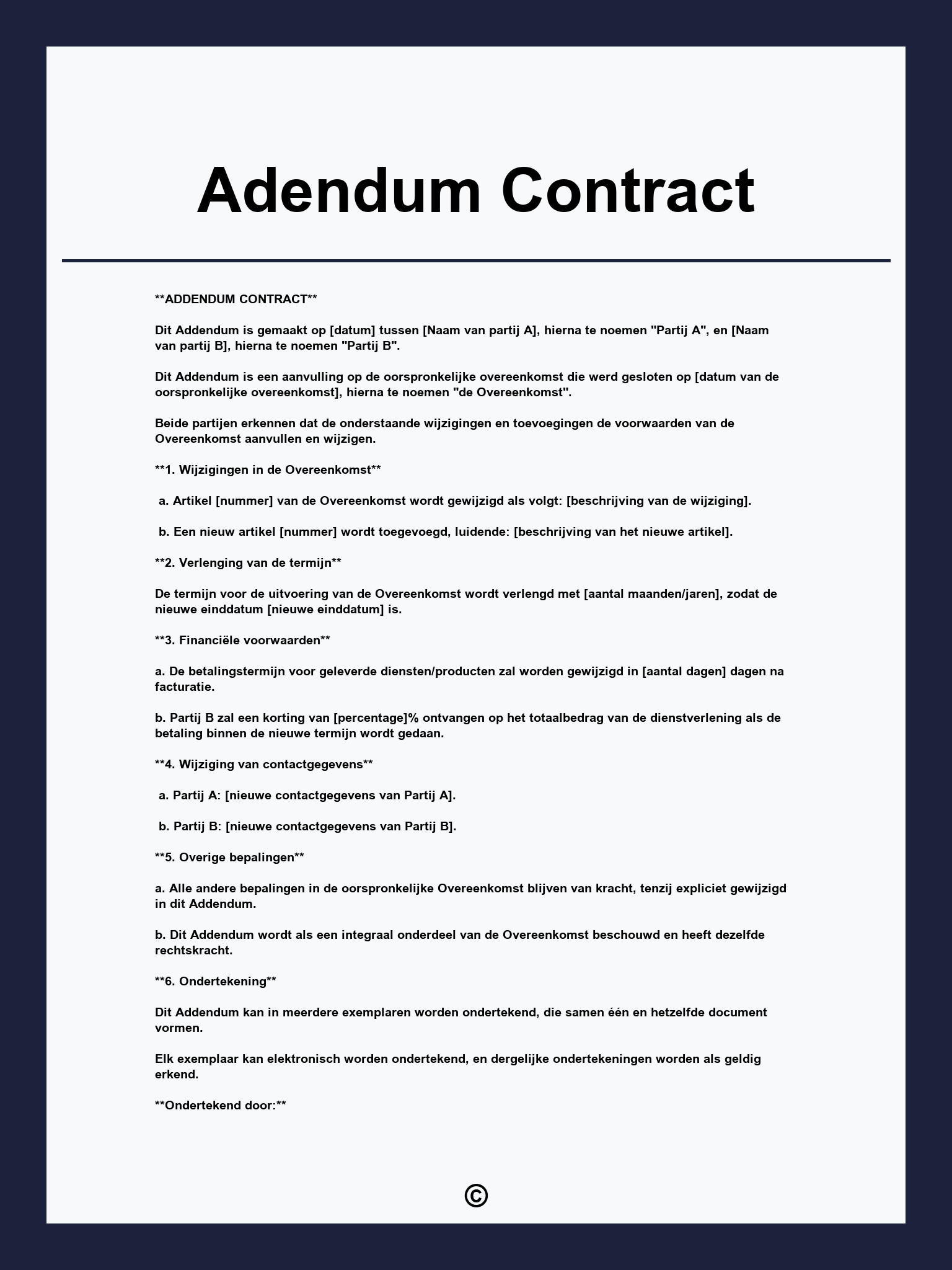 Adendum Contract