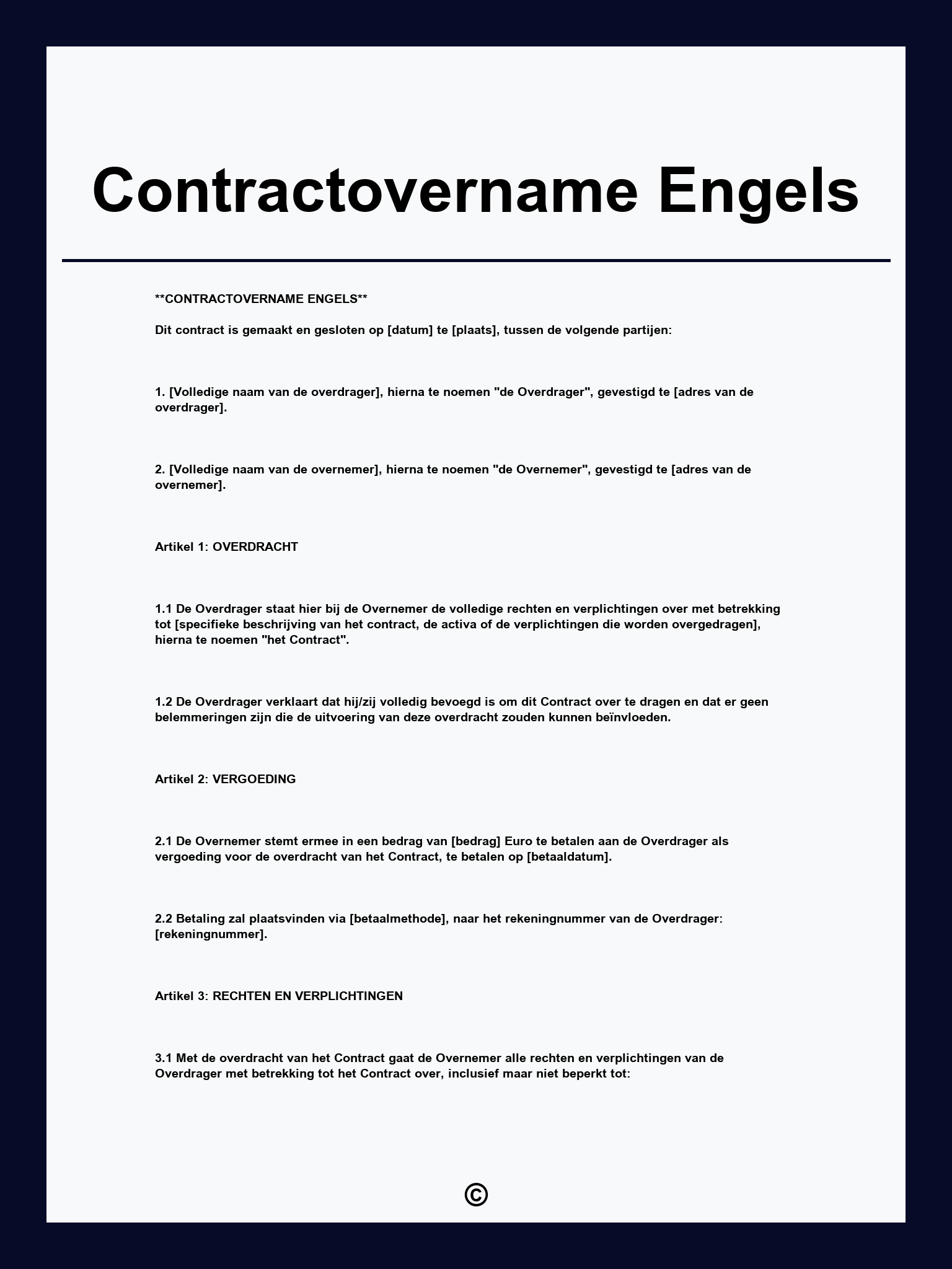 Contractovername Engels